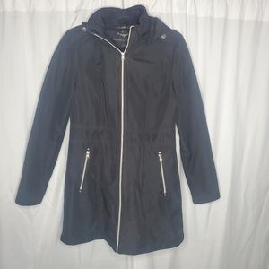 ☆ Sebby Collection Water and Wind Resistant Black Hooded Coat Black Size Medium